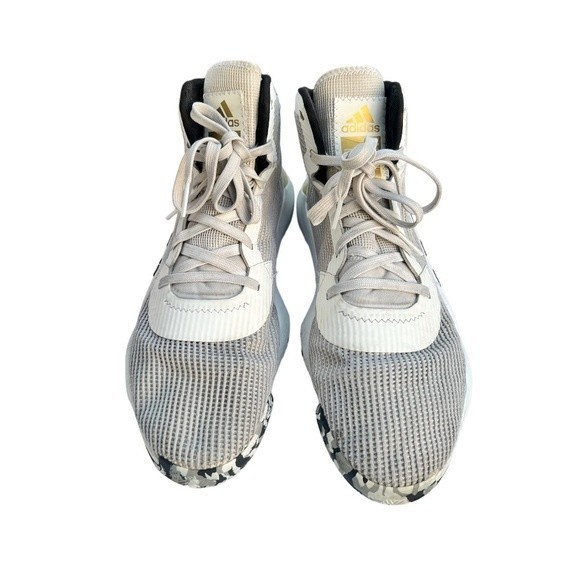 adidas Pro Bounce 2019 White Gold Metallic Basketball Sneakers Mens size 13 - Picture 4 of 11